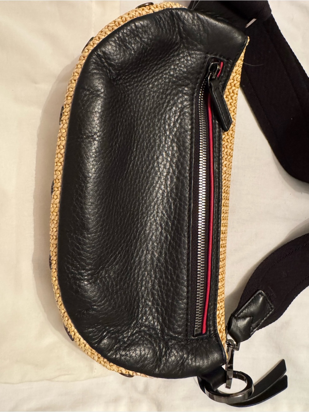 Hammitt Tan Woven Crossbody with Black Trim - Picture 3 of 4
